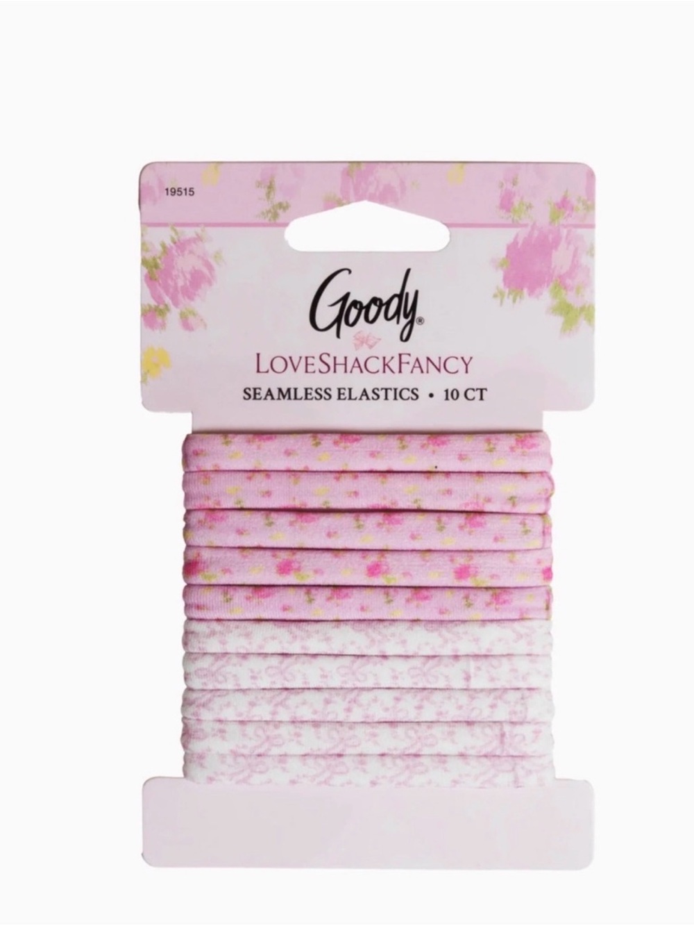 Goody x Love Shack Fancy Seamless Elastics - 10ct - Ikat Rose & Coquette Bow
